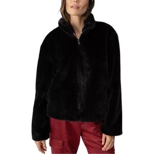 NWT Sanctuary Black Faux Fur Short Coat XXL